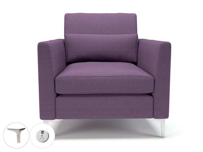 Roselle 90cm Wide Armchair in Camira Era Fabric with Socket - Image 86