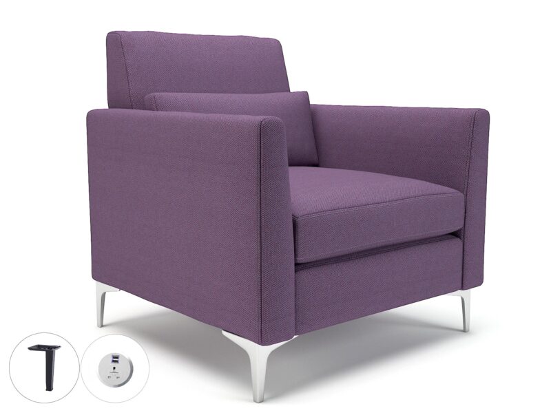 Roselle 90cm Wide Armchair in Camira Era Fabric with Socket - Image 88