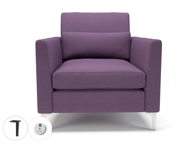 Roselle 90cm Wide Armchair in Camira Era Fabric with Socket - Image 89