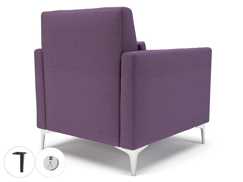 Roselle 90cm Wide Armchair in Camira Era Fabric with Socket - Image 90
