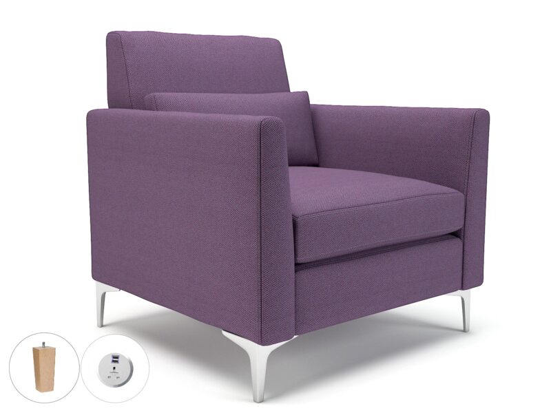 Roselle 90cm Wide Armchair in Camira Era Fabric with Socket - Image 94