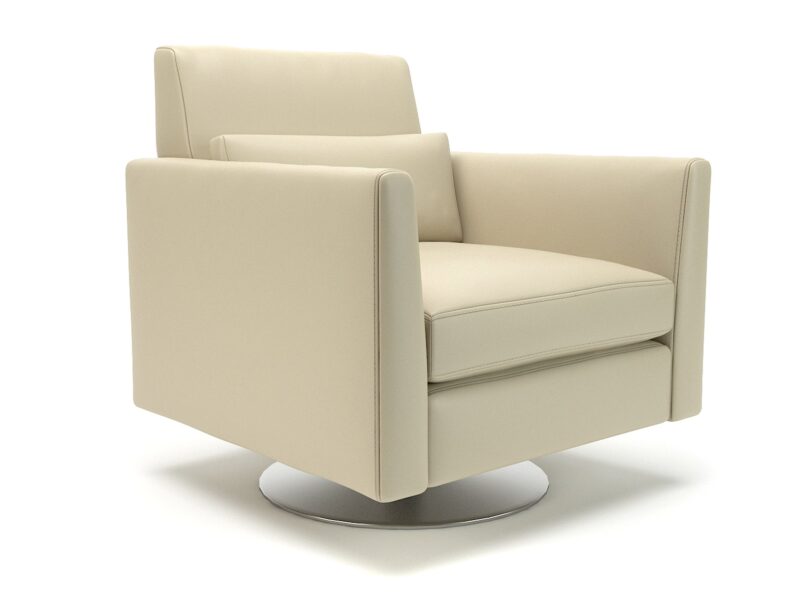 Roselle 90cm Wide Swivel Armchair in Cristina Marrone Ultima Faux Leather - Image 3