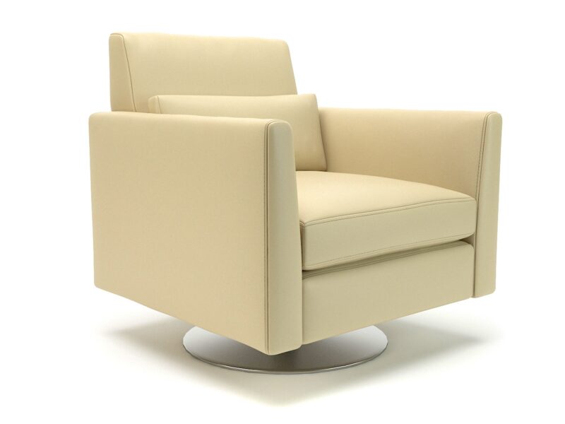 Roselle 90cm Wide Swivel Armchair in Cristina Marrone Ultima Faux Leather - Image 7