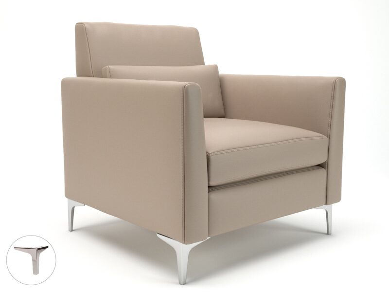 Roselle 90cm Wide Armchair in Cristina Marrone Ultima Faux Leather - Image 61