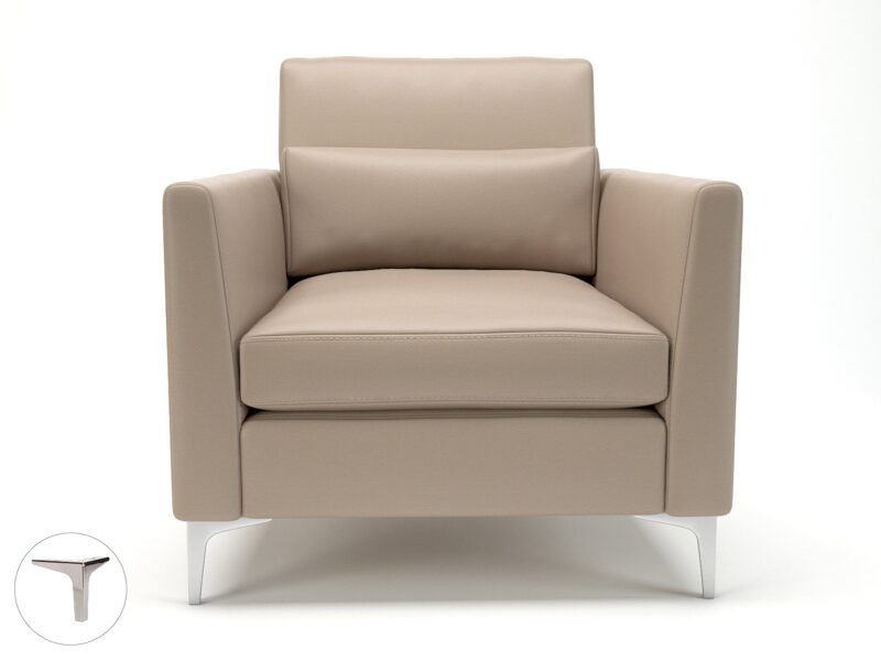 Roselle 90cm Wide Armchair in Cristina Marrone Ultima Faux Leather - Image 62