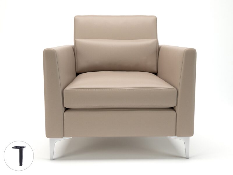 Roselle 90cm Wide Armchair in Cristina Marrone Ultima Faux Leather - Image 65