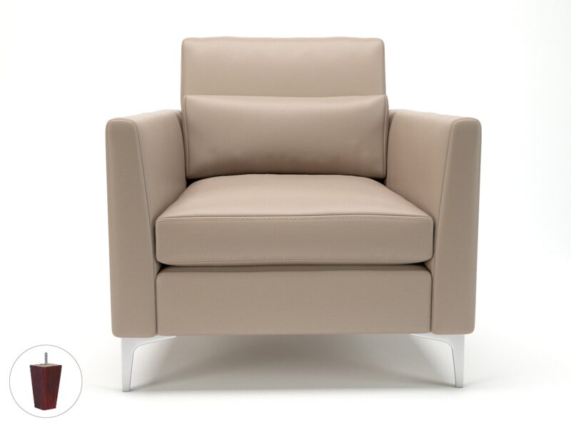 Roselle 90cm Wide Armchair in Cristina Marrone Ultima Faux Leather - Image 68
