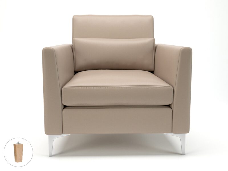 Roselle 90cm Wide Armchair in Cristina Marrone Ultima Faux Leather - Image 71