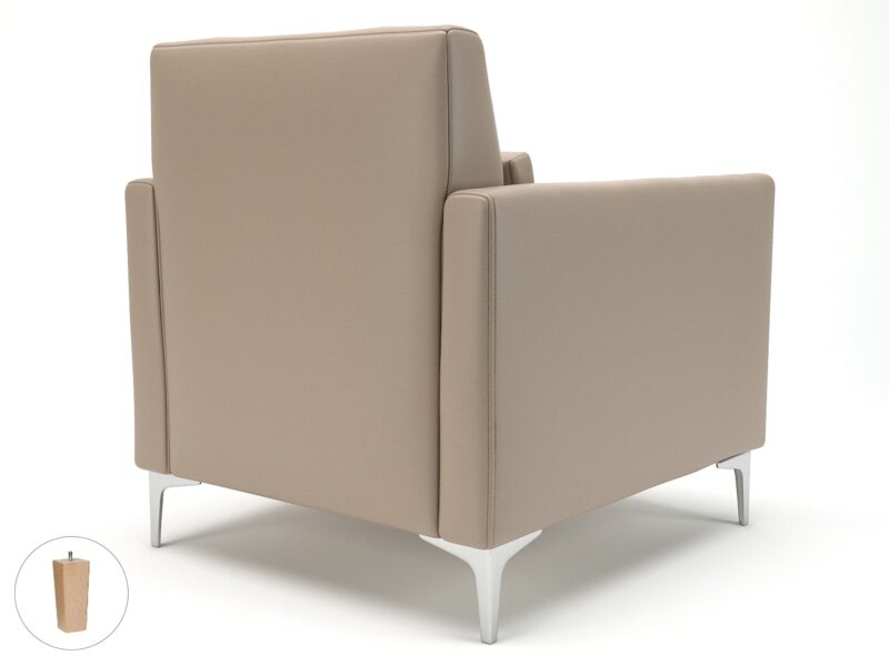 Roselle 90cm Wide Armchair in Cristina Marrone Ultima Faux Leather - Image 72