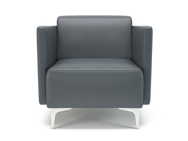 Napa Slim Arm 75cm Wide Armchair in Cristina Marrone Ultima Faux Leather - Image 2