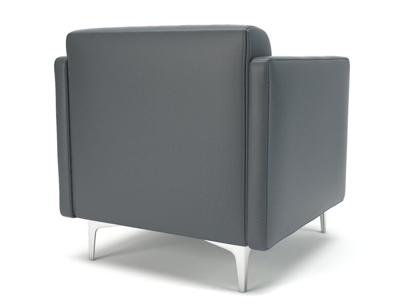 Napa Slim Arm 75cm Wide Armchair in Cristina Marrone Ultima Faux Leather - Image 3