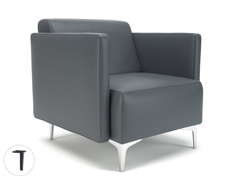 Napa Slim Arm 75cm Wide Armchair in Cristina Marrone Ultima Faux Leather - Image 4