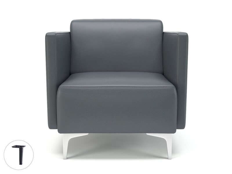 Napa Slim Arm 75cm Wide Armchair in Cristina Marrone Ultima Faux Leather - Image 5