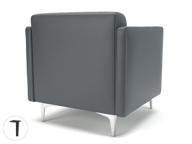 Napa Slim Arm 75cm Wide Armchair in Cristina Marrone Ultima Faux Leather - Image 6