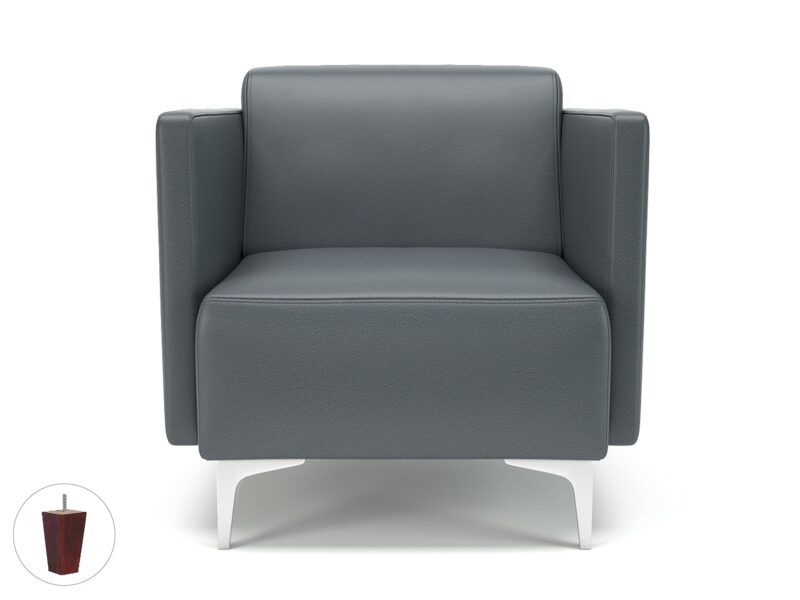 Napa Slim Arm 75cm Wide Armchair in Cristina Marrone Ultima Faux Leather - Image 8