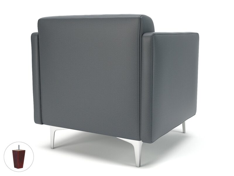 Napa Slim Arm 75cm Wide Armchair in Cristina Marrone Ultima Faux Leather - Image 9