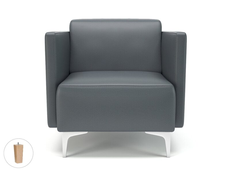 Napa Slim Arm 75cm Wide Armchair in Cristina Marrone Ultima Faux Leather - Image 11