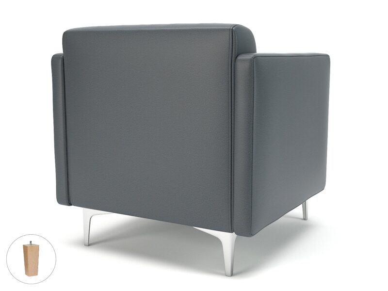 Napa Slim Arm 75cm Wide Armchair in Cristina Marrone Ultima Faux Leather - Image 12