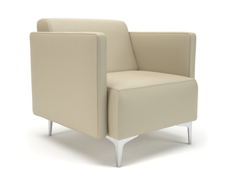 Napa Slim Arm 75cm Wide Armchair in Cristina Marrone Ultima Faux Leather - Image 13
