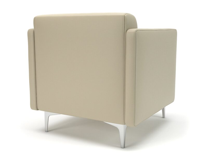 Napa Slim Arm 75cm Wide Armchair in Cristina Marrone Ultima Faux Leather - Image 15