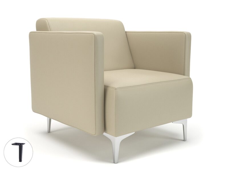 Napa Slim Arm 75cm Wide Armchair in Cristina Marrone Ultima Faux Leather - Image 16