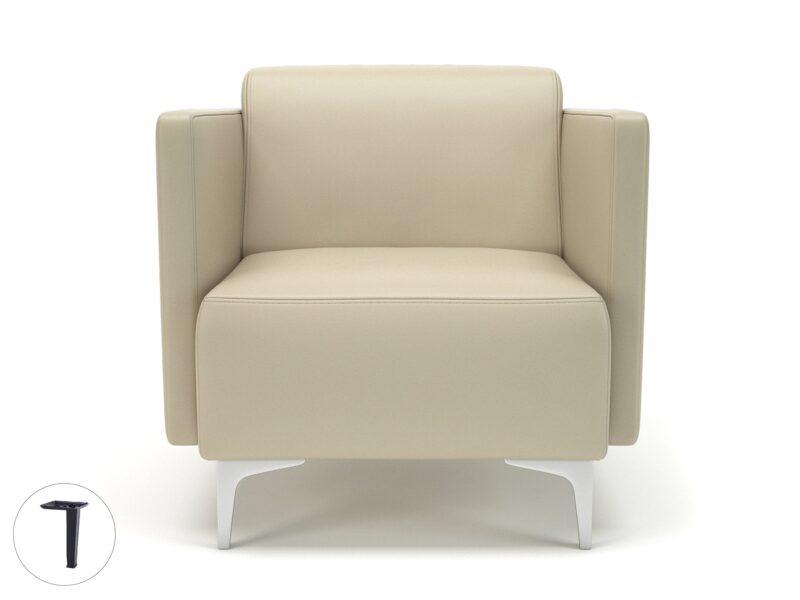 Napa Slim Arm 75cm Wide Armchair in Cristina Marrone Ultima Faux Leather - Image 17