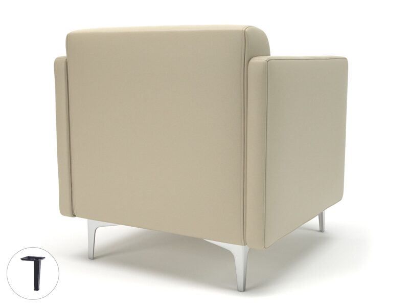 Napa Slim Arm 75cm Wide Armchair in Cristina Marrone Ultima Faux Leather - Image 18