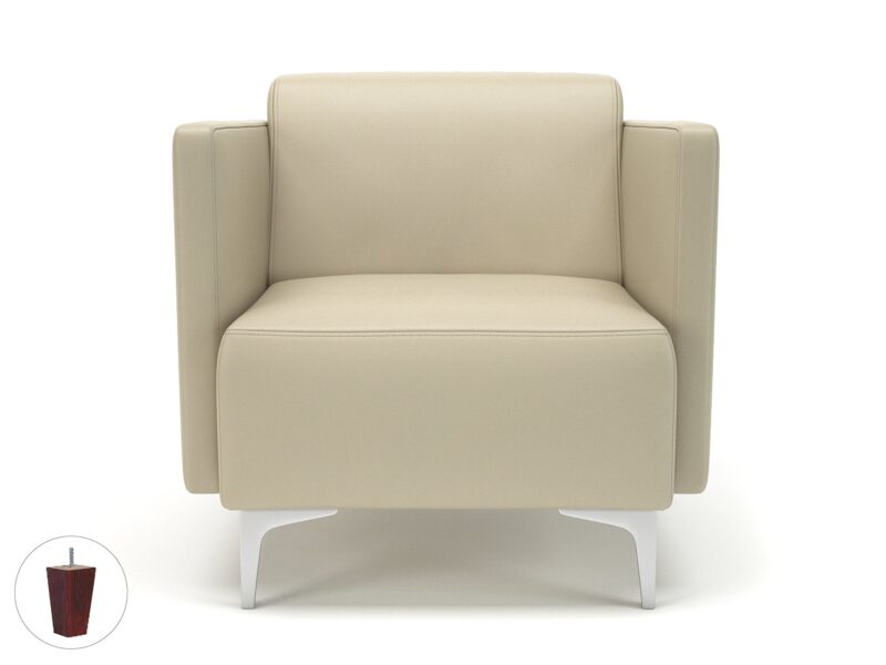 Napa Slim Arm 75cm Wide Armchair in Cristina Marrone Ultima Faux Leather - Image 20