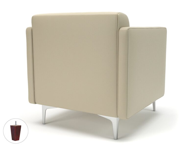 Napa Slim Arm 75cm Wide Armchair in Cristina Marrone Ultima Faux Leather - Image 21