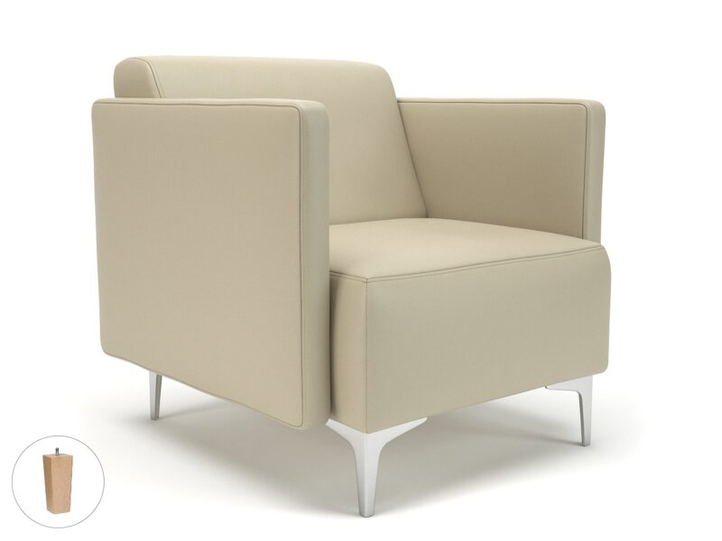Napa Slim Arm 75cm Wide Armchair in Cristina Marrone Ultima Faux Leather - Image 22