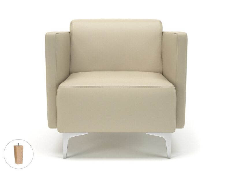 Napa Slim Arm 75cm Wide Armchair in Cristina Marrone Ultima Faux Leather - Image 23