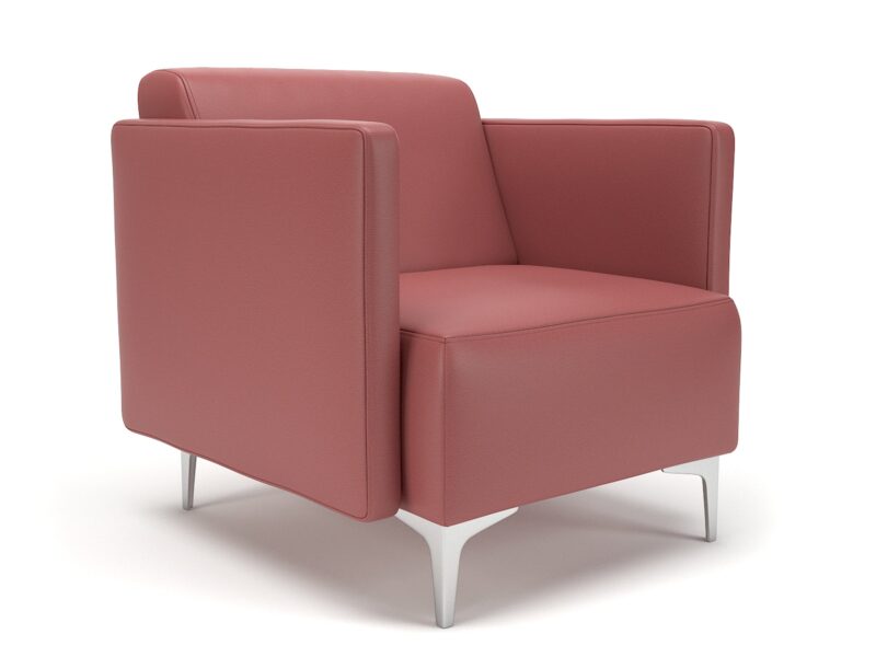 Napa Slim Arm 75cm Wide Armchair in Cristina Marrone Ultima Faux Leather - Image 25