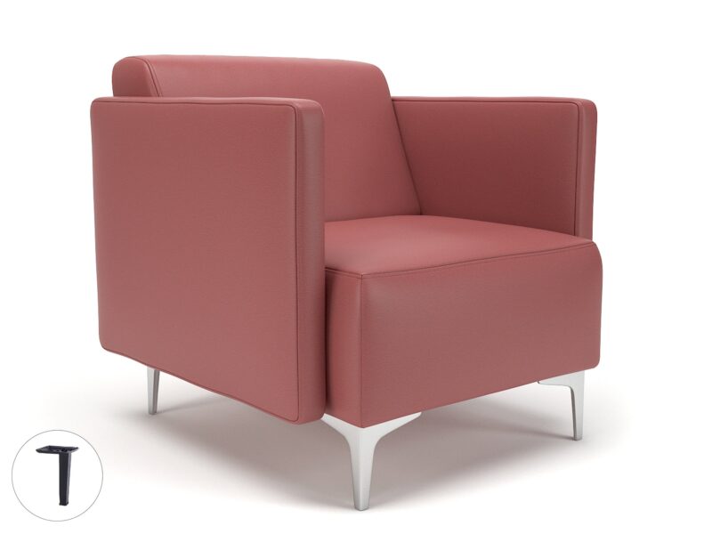 Napa Slim Arm 75cm Wide Armchair in Cristina Marrone Ultima Faux Leather - Image 28