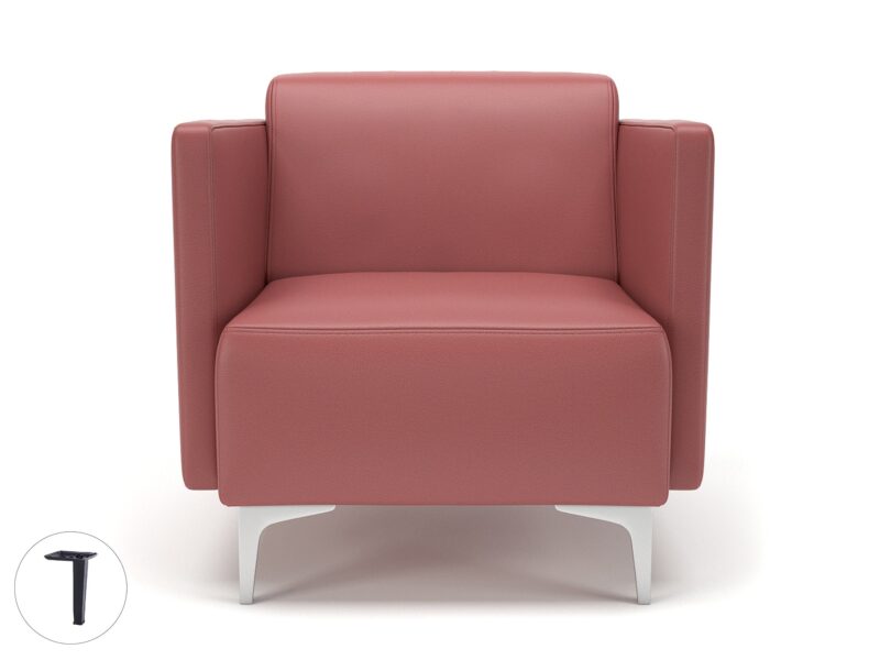 Napa Slim Arm 75cm Wide Armchair in Cristina Marrone Ultima Faux Leather - Image 29