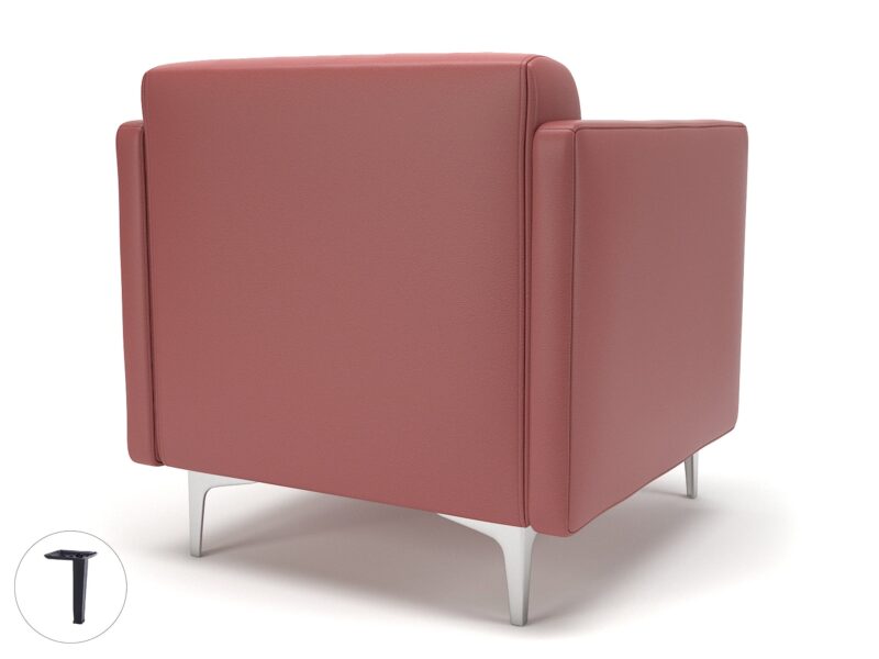 Napa Slim Arm 75cm Wide Armchair in Cristina Marrone Ultima Faux Leather - Image 30