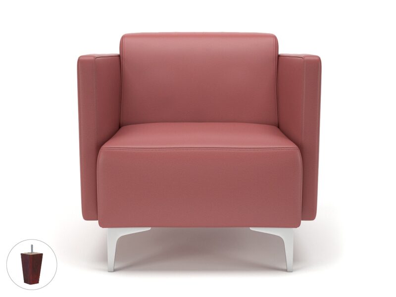 Napa Slim Arm 75cm Wide Armchair in Cristina Marrone Ultima Faux Leather - Image 32