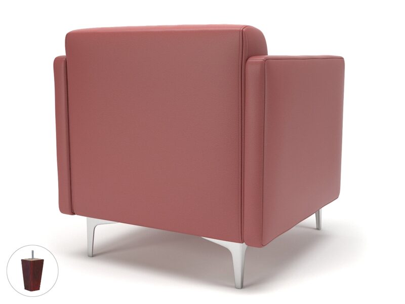 Napa Slim Arm 75cm Wide Armchair in Cristina Marrone Ultima Faux Leather - Image 33