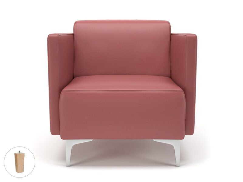 Napa Slim Arm 75cm Wide Armchair in Cristina Marrone Ultima Faux Leather - Image 35
