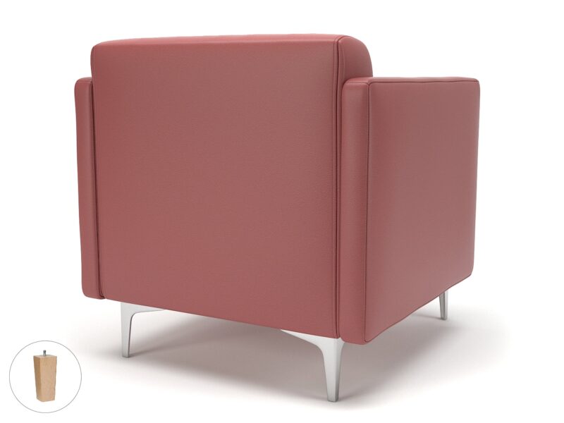 Napa Slim Arm 75cm Wide Armchair in Cristina Marrone Ultima Faux Leather - Image 36