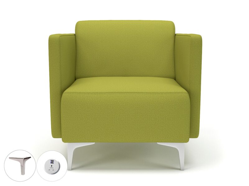 Napa Slim Arm 75cm Wide Armchair in Warwick Dolly Fabric with Socket - Image 2