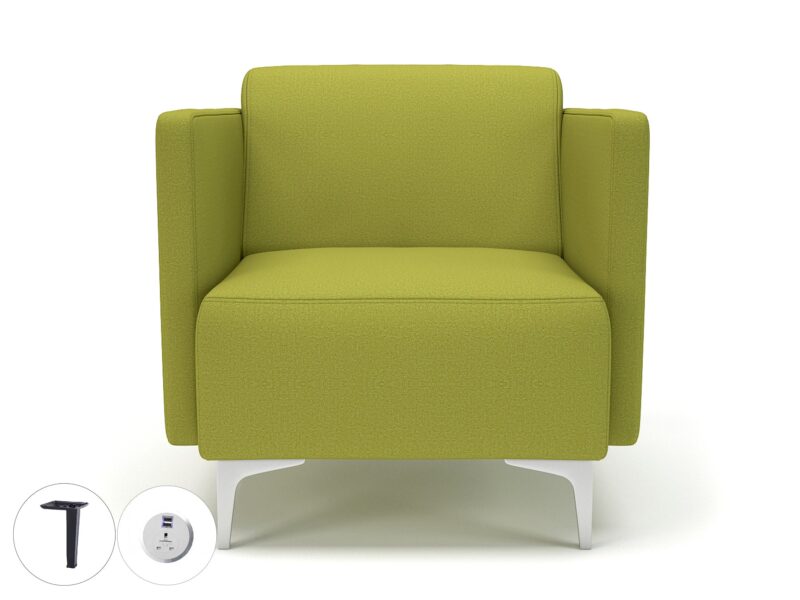 Napa Slim Arm 75cm Wide Armchair in Warwick Dolly Fabric with Socket - Image 5