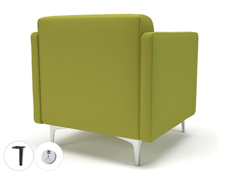 Napa Slim Arm 75cm Wide Armchair in Warwick Dolly Fabric with Socket - Image 6