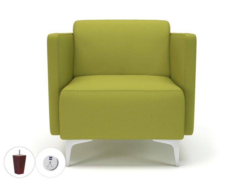 Napa Slim Arm 75cm Wide Armchair in Warwick Dolly Fabric with Socket - Image 8