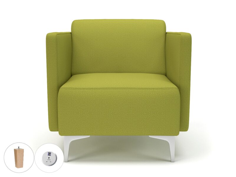 Napa Slim Arm 75cm Wide Armchair in Warwick Dolly Fabric with Socket - Image 11
