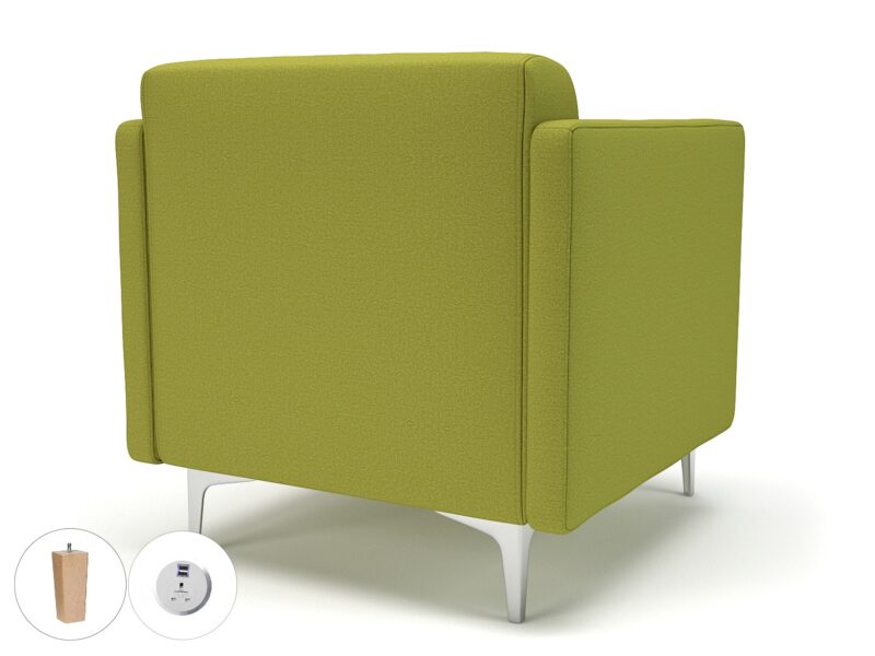Napa Slim Arm 75cm Wide Armchair in Warwick Dolly Fabric with Socket - Image 12