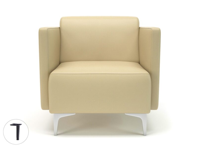Napa Slim Arm 75cm Wide Armchair in Cristina Marrone Ultima Faux Leather - Image 41