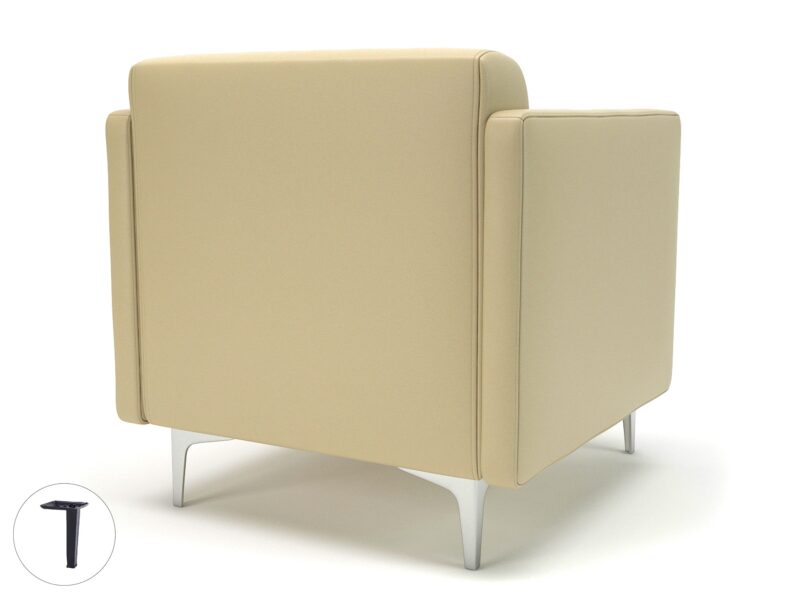 Napa Slim Arm 75cm Wide Armchair in Cristina Marrone Ultima Faux Leather - Image 42