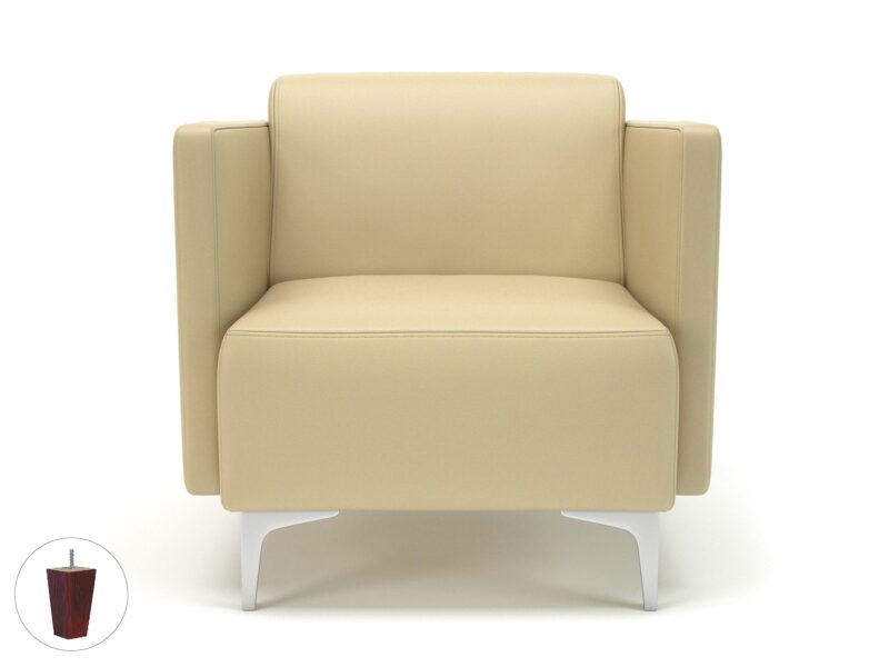 Napa Slim Arm 75cm Wide Armchair in Cristina Marrone Ultima Faux Leather - Image 44