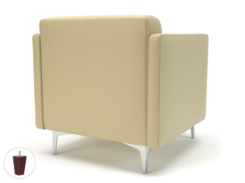Napa Slim Arm 75cm Wide Armchair in Cristina Marrone Ultima Faux Leather - Image 45