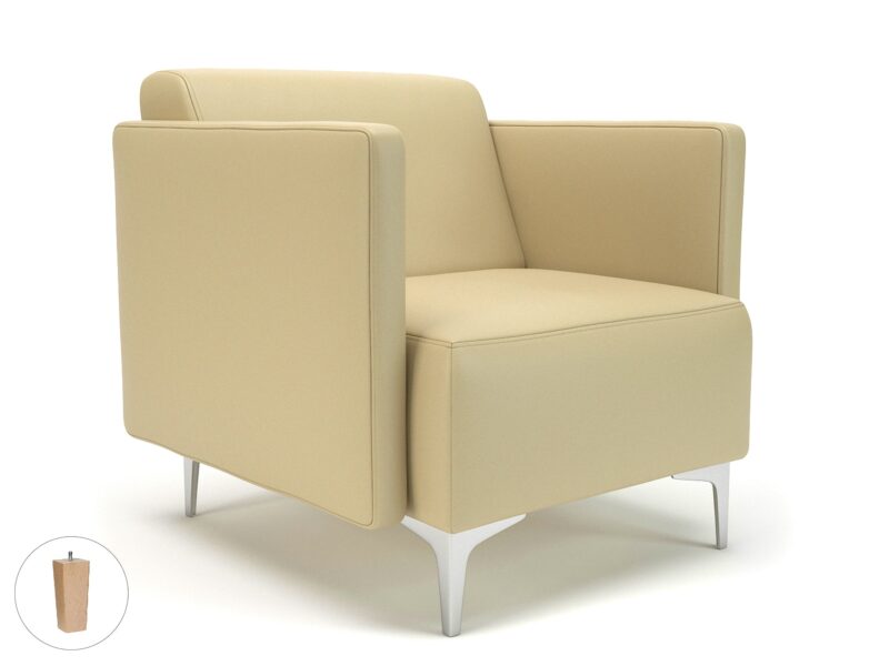 Napa Slim Arm 75cm Wide Armchair in Cristina Marrone Ultima Faux Leather - Image 46
